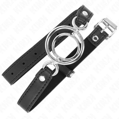Kink – Gag avec Plusieurs O Rings 5 cm Noir 63 X 2,5 cm