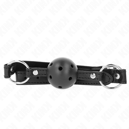KINK - BOULE NOIRE CREUSE DURE 4.5 CM GAG MODÈLE 1 63.5 X 2 CM