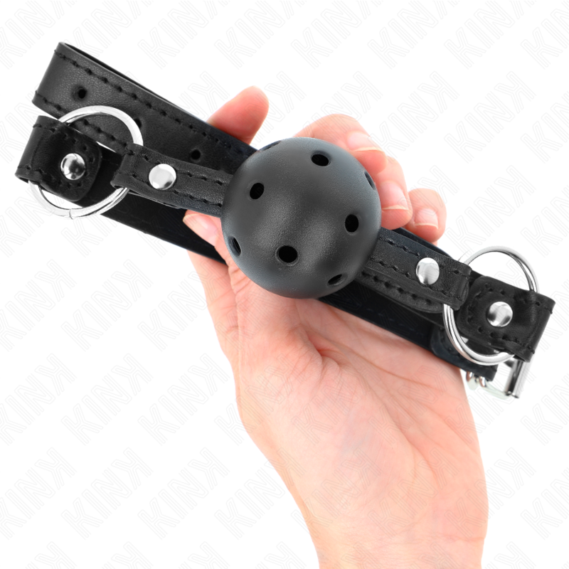 KINK - BOULE NOIRE CREUSE DURE 4.5 CM GAG MODÈLE 1 63.5 X 2 CM