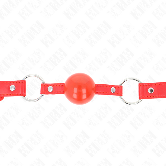 KINK - MORDAZA DE BOLA DE TPE DE 4 CM CON CIERRE ROJO 60 x 2 CM