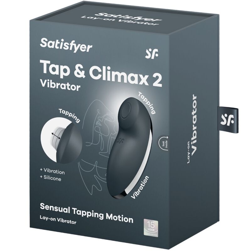 SATISFYER - TAP &amp; CLIMAX 2 VIBRATEUR &amp; STIMULATEUR GRAY