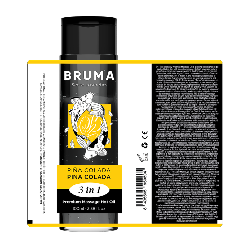 Huile de massage premium effet chaleur saveur pina colada 3 en 1 - 100 ml – Bruma