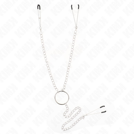 KINK - ABRAZADERAS TRIPLES PARA TAMELON Y CLITO CON CADENA MODELO 1