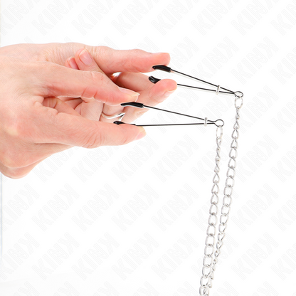 KINK - ABRAZADERAS TRIPLES PARA TAMELON Y CLITO CON CADENA MODELO 1