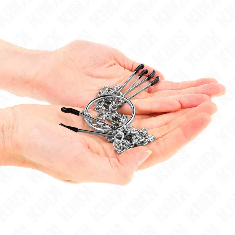 Kink – Pinces Triple à Tamelon et Clito avec Chaîne Modèle 1