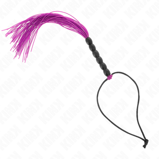 KINK - MINI FOUET IN SILICONE AVEC 6 BILLES VIOLES 26 CM