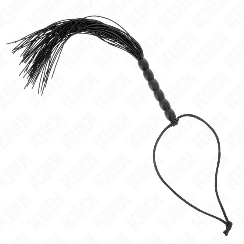 Kink – Mini Fouet en Silicone avec 6 Billes Noires 26 cm