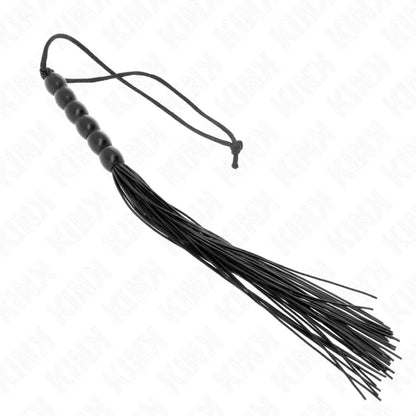 Kink – Mini Fouet en Silicone avec 6 Billes Noires 26 cm