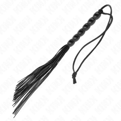 Kink – Mini Fouet en Silicone avec 6 Billes Noires 26 cm