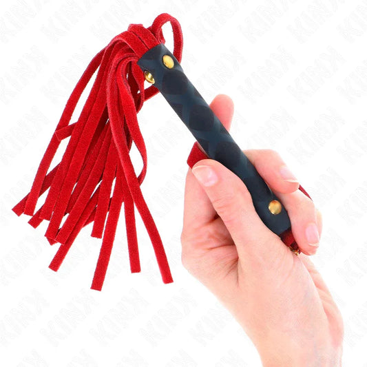 Kink – Mini Fouet Daim Rouge 30 cm