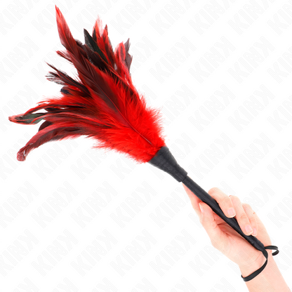 KINK - PLUMAS DE POLLO CON COSQUILLEO DE CUERNO ROJO 36 CM