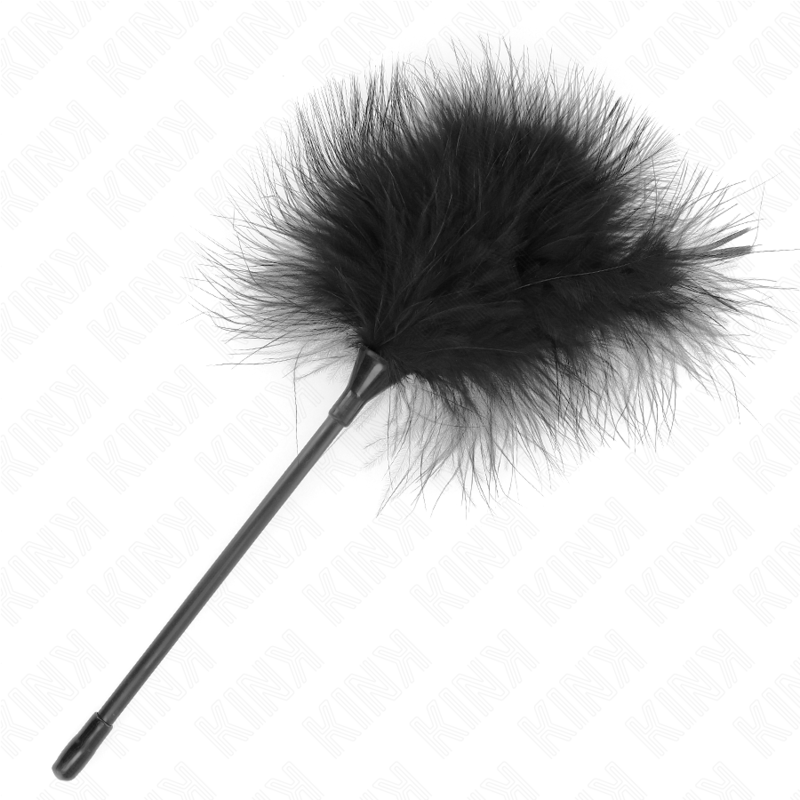 KINK - PLUMAS DE COSQUILLEO NEGRAS USADAS PARA KIT DE BONDAGE 27 CM