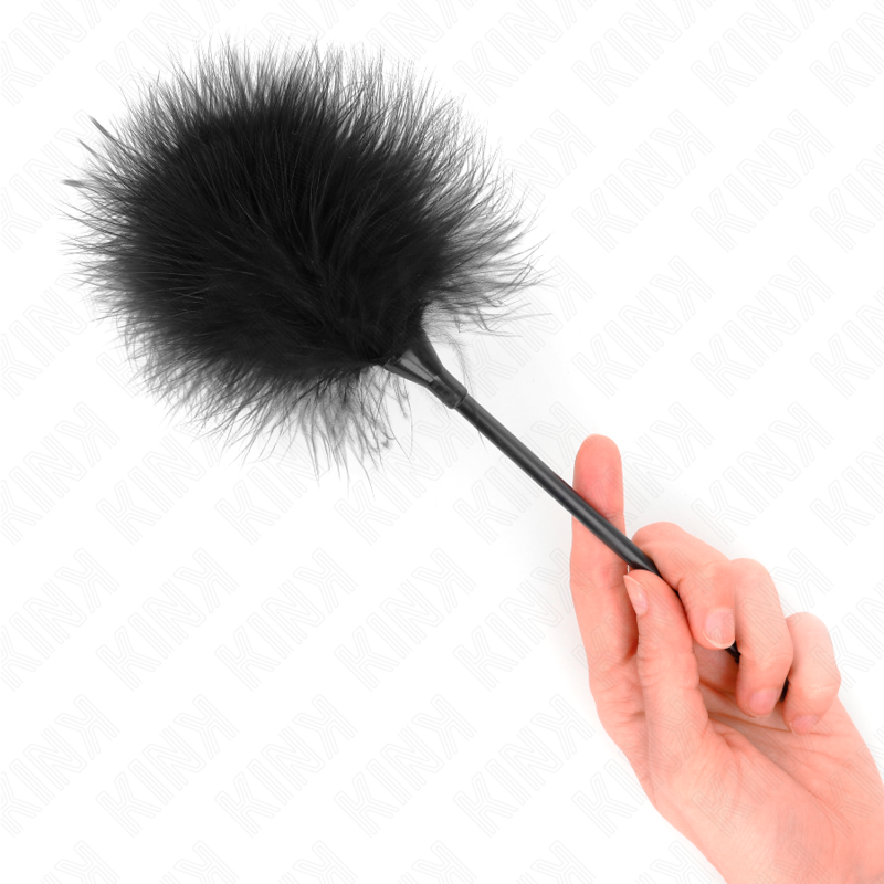 KINK - PLUMAS DE COSQUILLEO NEGRAS USADAS PARA KIT DE BONDAGE 27 CM