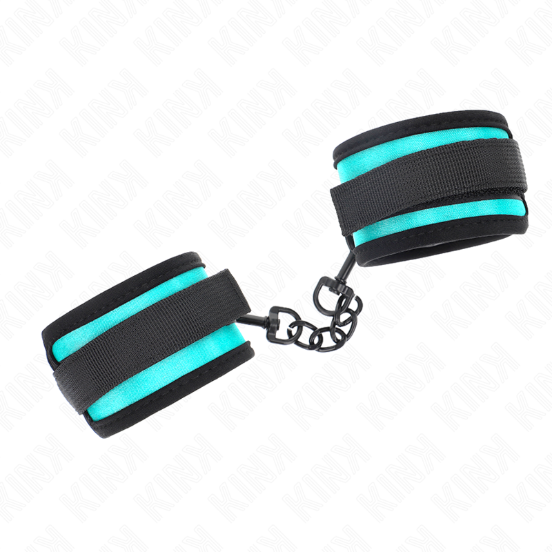 KINK - CORTES DE MUÑECA DE NYLON CON GANCHO Y BUCLE, NEGRO-AZUL, AJUSTABLE 18-32 CM X 5 CM
