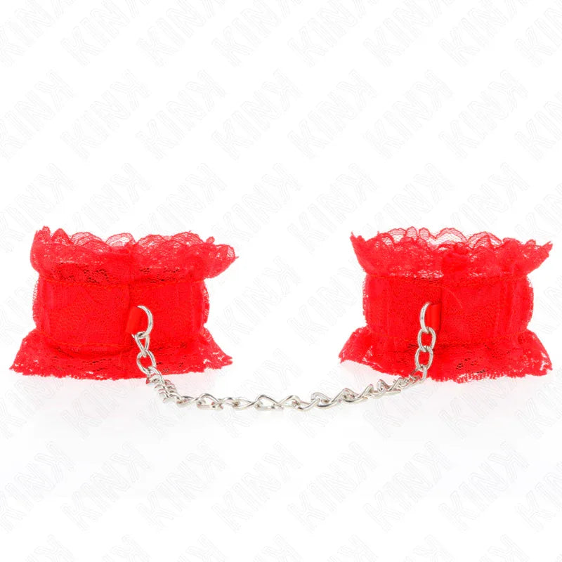 Kink – Attentes Poignets Élastiques en Dentelle Rouge