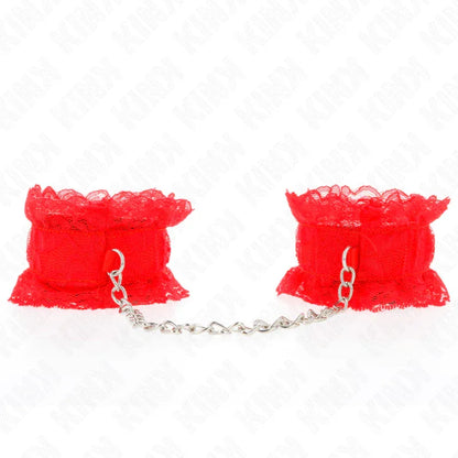 Kink – Attentes Poignets Élastiques en Dentelle Rouge