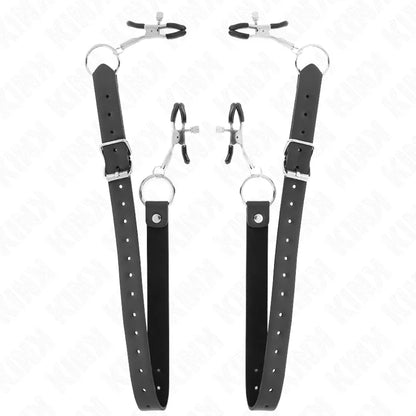 Kink – 4 Pinces à Clitoris Réglables 34 48 cm – Stimulation Immédiate & Plaisir Extrême