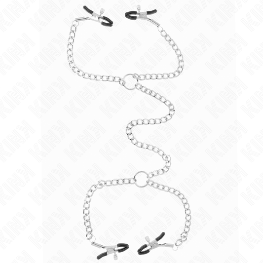 KINK - 4 ABRAZADERAS METON CADENA 32 CM CON CADENAS PEQUEÑAS 14 CM