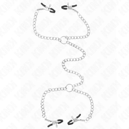 Kink – 4 Pinces à Meton Chaîne 32 cm avec Petites Chaînes 14 cm