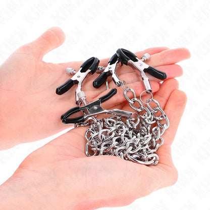 Kink – 4 Pinces à Meton Chaîne 32 cm avec Petites Chaînes 14 cm