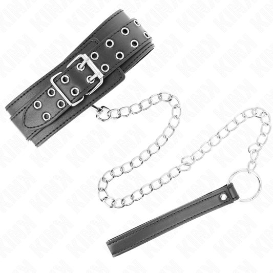KINK - COLLAR CON PULSERA 65 CM HEBILLAS AJUSTABLES DE PLATA 33-46 CM X 5,5 CM