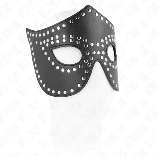 KINK - RIVETED LEATHERETTE MASK MODEL 2 30 x 12 CM