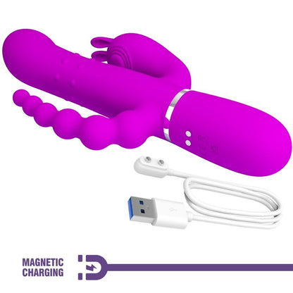 PRETTY LOVE - CAMMY TRIPLE MULTIFUNCTIONAL VIBRATOR 4 IN 1 PINK