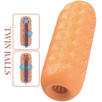 PRETTY LOVE - MASTURBADOR MASCULINO DE DOS BOLAS NARANJA
