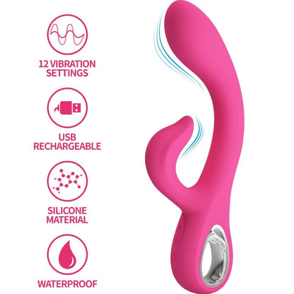 PRETTY LOVE - VIBRADOR FRITZ RABBIT 12 VIBRACIONES ROSA