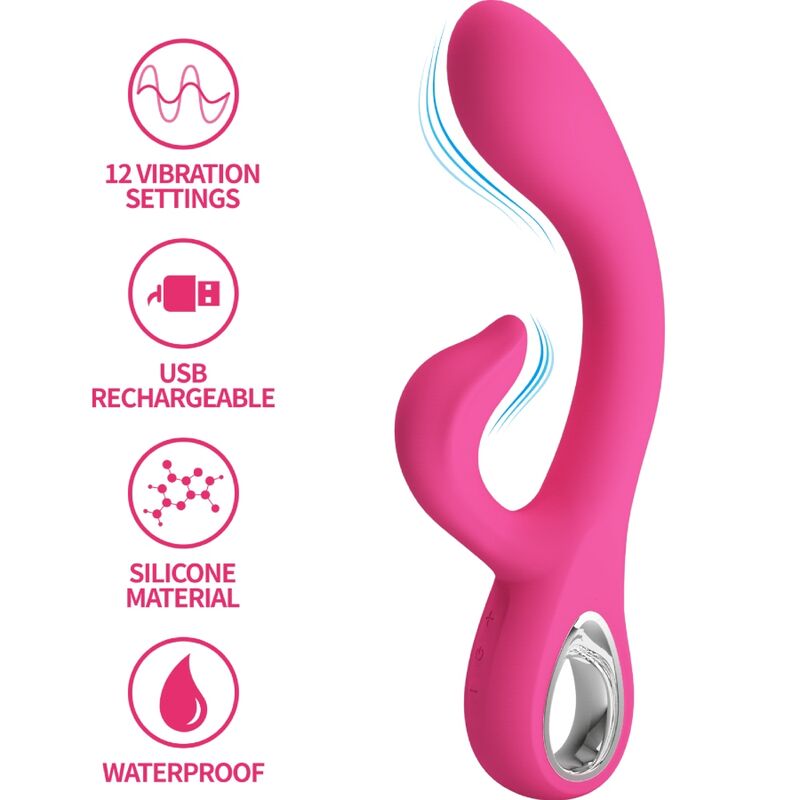 PRETTY LOVE - VIBRADOR FRITZ RABBIT 12 VIBRACIONES ROSA