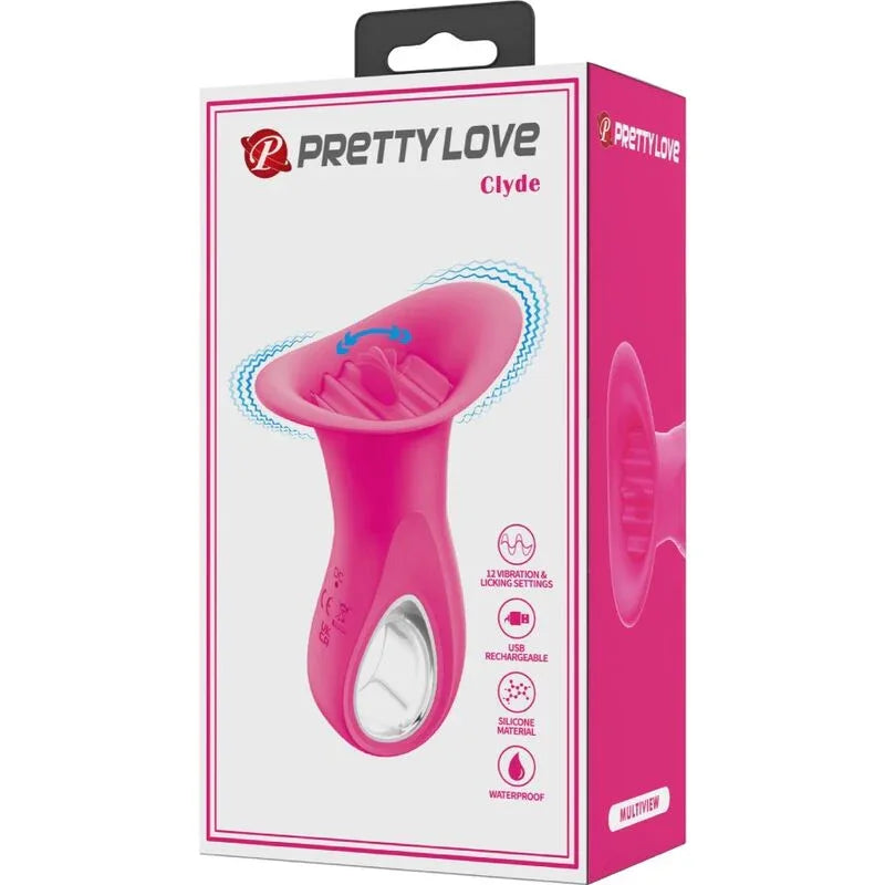 Pretty Love – Clyde Vibrateur Oral Langue Vibrante 12 Vibrations Rose