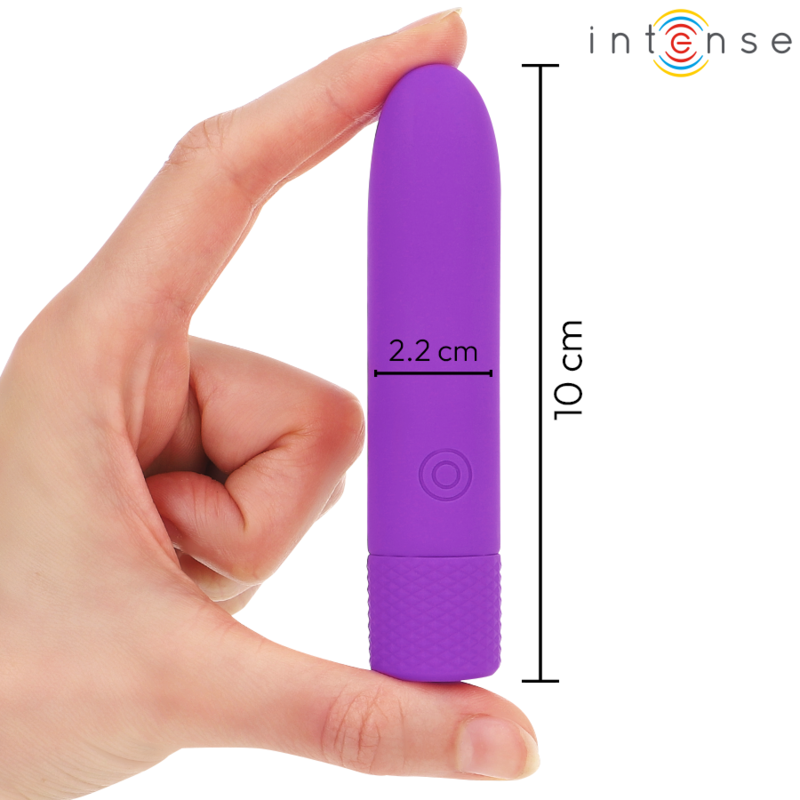 INTENSE - SYMONE BALA VIBRANTE RECARGABLE USB 8 VIBRACIONES MORADA 10 X 2.2 CM