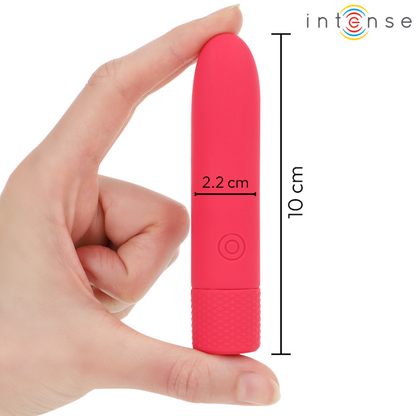 INTENSE - SYMONE BALA VIBRANTE RECARGABLE USB 8 VIBRACIONES ROJA 10 X 2.2 CM