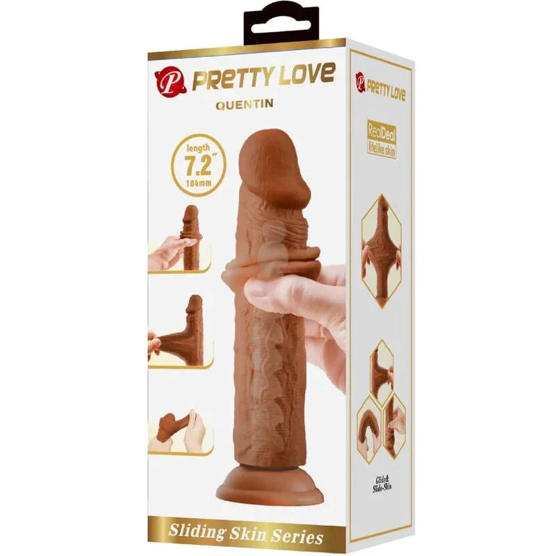 Pretty Love – Gode Réaliste Quentin 18 cm Marron