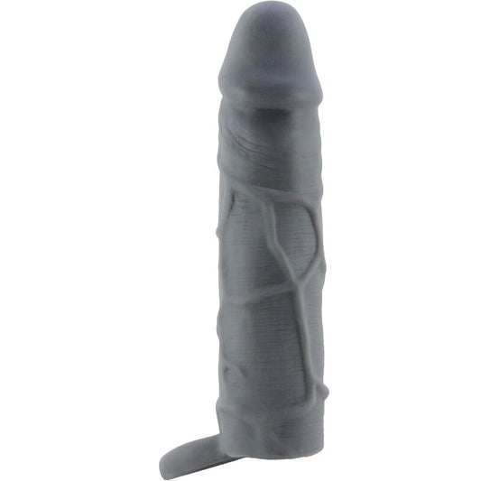 PRETTY LOVE - DARK GREY REALISTIC LEATHER PENIS SLEEVE