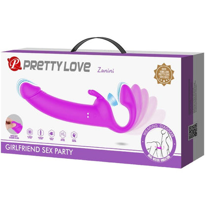 PRETTY LOVE - ZANINI STRAPLESS STRAP-ON 10 VIBRACIONES MORADO