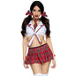 LEG AVENUE - DISFRAZ CLÁSICO DE SEÑORITA UNIVERSITARIA ROJO/BLANCO M/L