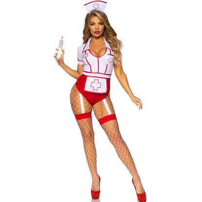 LEG AVENUE - DISFRAZ DE ENFERMERA SEXY ROJO/BLANCO S