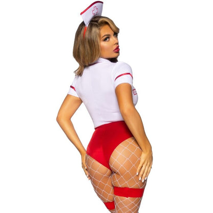 LEG AVENUE - DISFRAZ DE ENFERMERA SEXY ROJO/BLANCO S