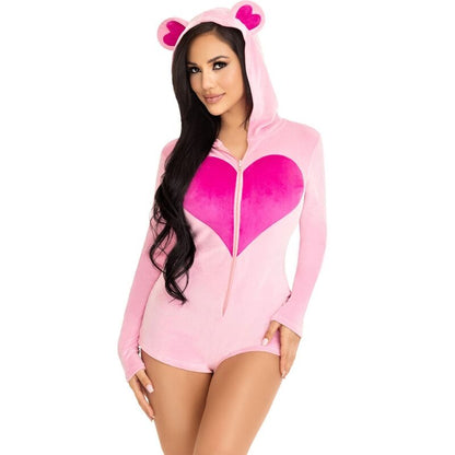 LEG AVENUE - BODY DE TERCIOPELO OSO DE PELUCHE ROSA S
