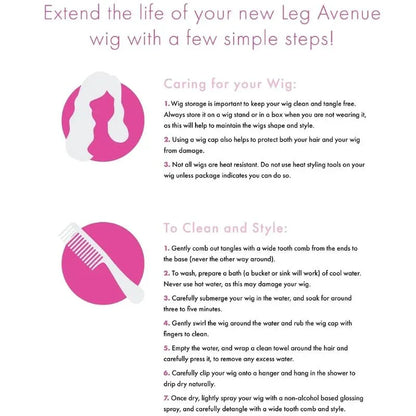 Leg Avenue – Perruque Longue et Droite Bangin Noire