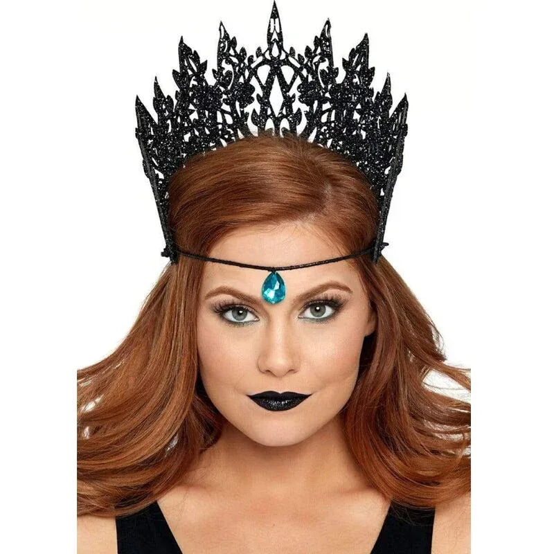Leg Avenue – Couronne avec Paillettes et Bijoux Noir