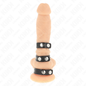 KINK - ANILLO PARA EL PENE DE CUERO TRIPLE CON CIERRE A PRESIÓN
