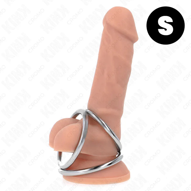 Kink – Anneau Pénis en Métal Triple Chrome 3,2 cm à 4,5 cm