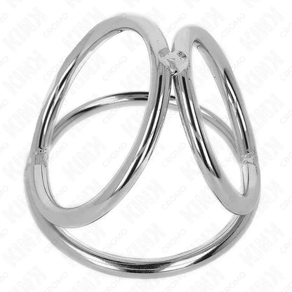 Kink – Anneau Pénis en Métal Triple Chrome 3,2 cm à 4,5 cm