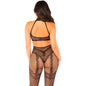 LEG AVENUE - BODYSTOCKING EN MAILLE SANS FOURREAU NOIR TAILLE UNIQUE