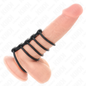 KINK - 5 ANNEAUX PÉNIS IN SILICONE FROM 3.8 CM TO 4.8 CM CONNECTÉS PAR DU CUIR