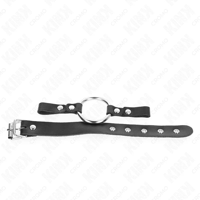 Kink Anneau Pénis en Cuir avec Fermeture à Boucle 22 X 2 cm avec Anneau en Métal 4 cm