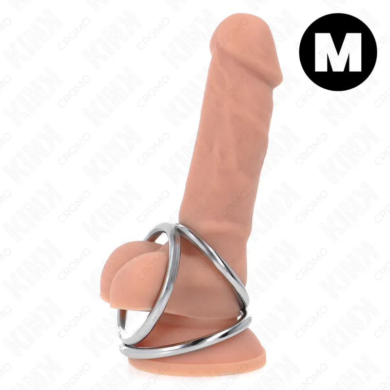 Kink – Anneau Pénis en Métal Triple Chrome 3,8 cm à 5 cm Modèle 2
