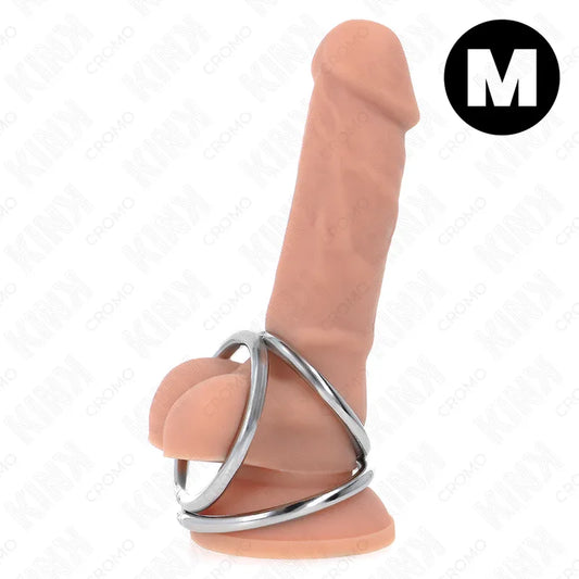 Kink – Anneau Pénis en Métal Triple Chrome 3,8 cm à 5 cm Modèle 2